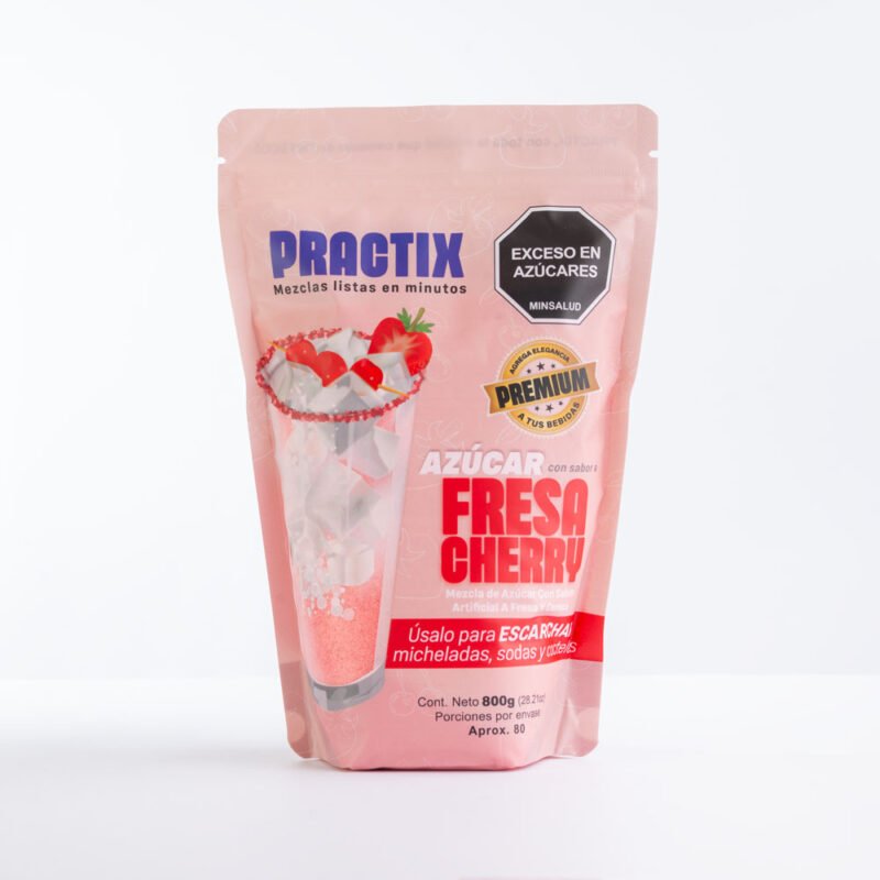 Empaque azúcar fresa cherry 800 gramos