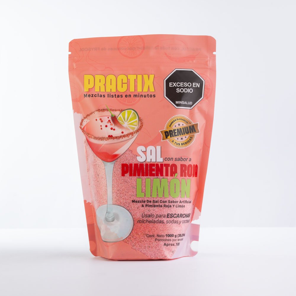 Sal pimienta limon 1000g Empaque sal sabor pimienta roja limón 1000 gramos