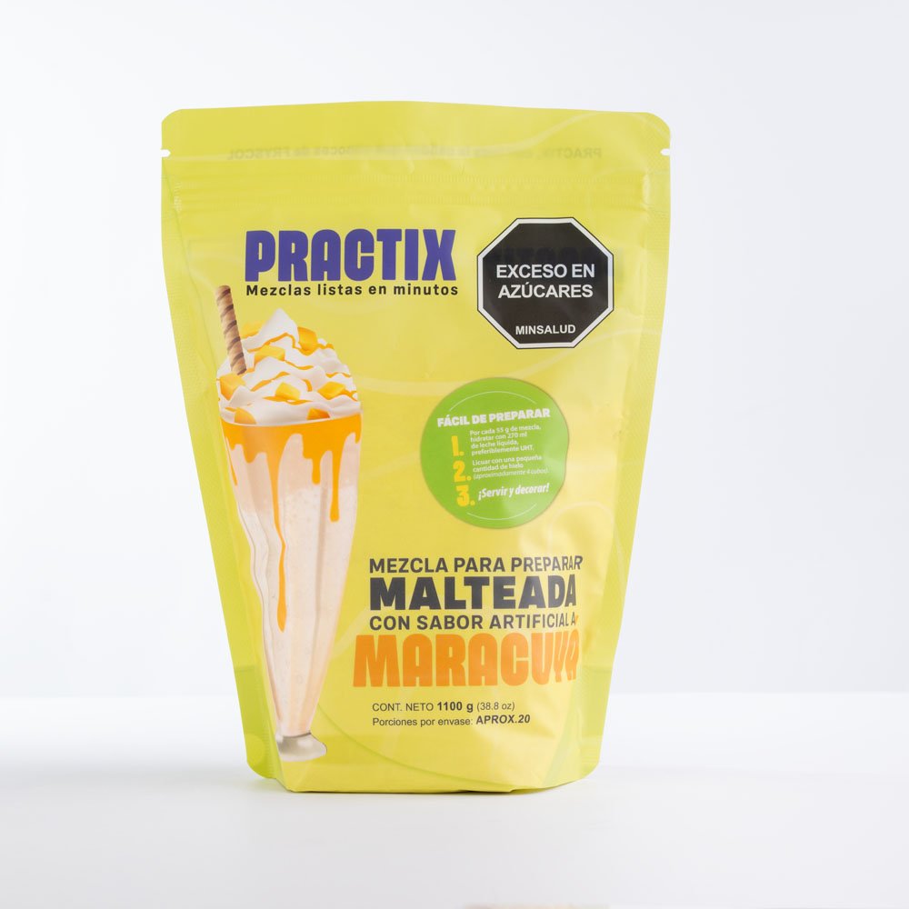 Malteada maracuya 1100g Empaque malteada sabor maracuyá 1100 gramos